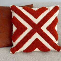 Handmade Punch Needle Pillow Cover - Textured Tufted Cushion 16x16 - thumbnail 2