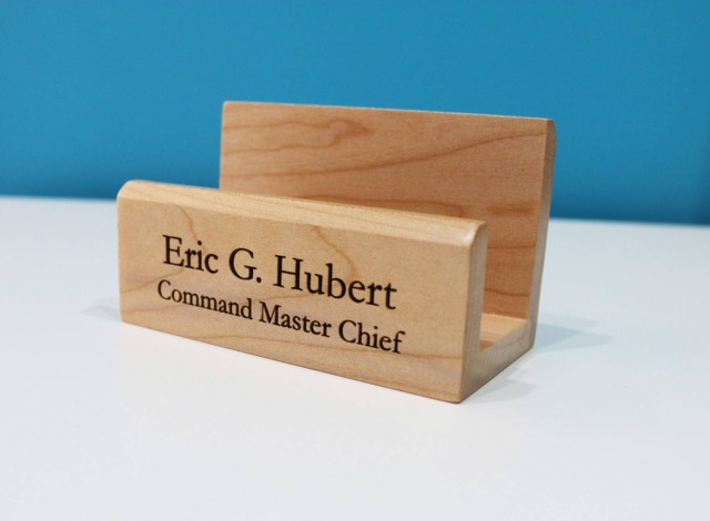 Personalized Maple Business Card Holder - Laser Engraved - image 1