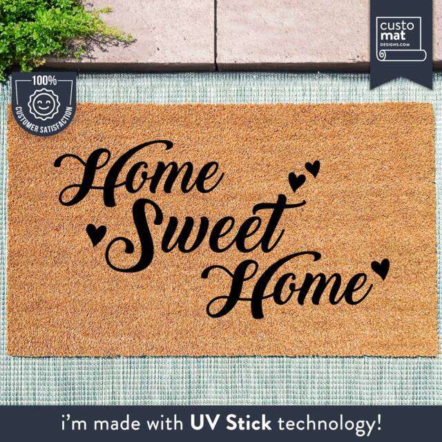 Home Sweet - Custom Doormat Housewarming Gift Welcome Quote Mat Cute - image 1
