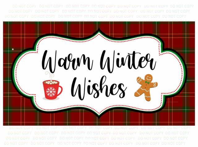 Warm Winter Wishes Christmas Sign, Christmas Wreath Sign, Xmas UK Attachment - image 1
