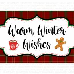 Warm Winter Wishes Christmas Sign, Christmas Wreath Sign, Xmas UK Attachment - thumbnail 3