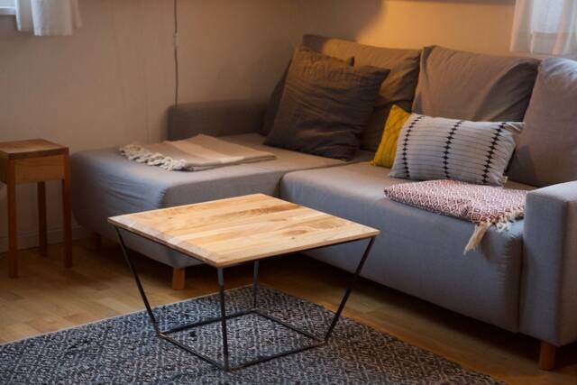 Side Table - Coffee Table, Living Room Furniture, Handmade With Iron, Modern Living, Cherry Wood, Walnut, Stylish Gift - image 1
