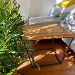 Side Table - Coffee Table, Living Room Furniture, Handmade With Iron, Modern Living, Cherry Wood, Walnut, Stylish Gift - thumbnail 4