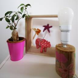 Red Paper Mache Rhinoceros With Needle Felt Balloons - thumbnail 3