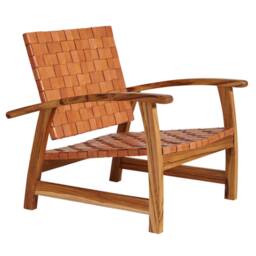 strap Teak Chair With Armrest - thumbnail 1