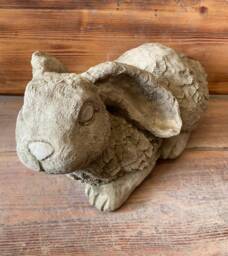 Stone Garden Large Giant Laying Sitting Rabbit Statue Ornament - thumbnail 1