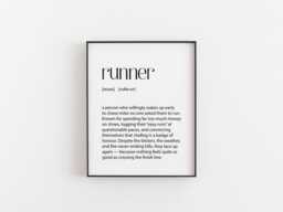Runner Definition Art Print The Funniest Way To Celebrate Your Running Obsession - Perfect For Marathon Runners & Fitness Enthusiasts - thumbnail 1