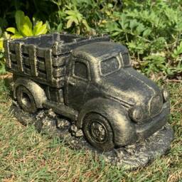 stone Garden American Truck Lorry Planter Plant Pot Detailed Gold Concrete Ornament - thumbnail 2
