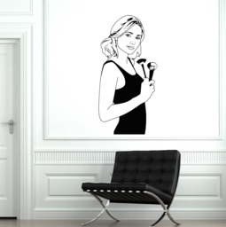 Makeup Artist Vinyl Wall Decal Beauty Salon Stylist Woman Cosmetics Stickers Mural - #2611Di - thumbnail 1