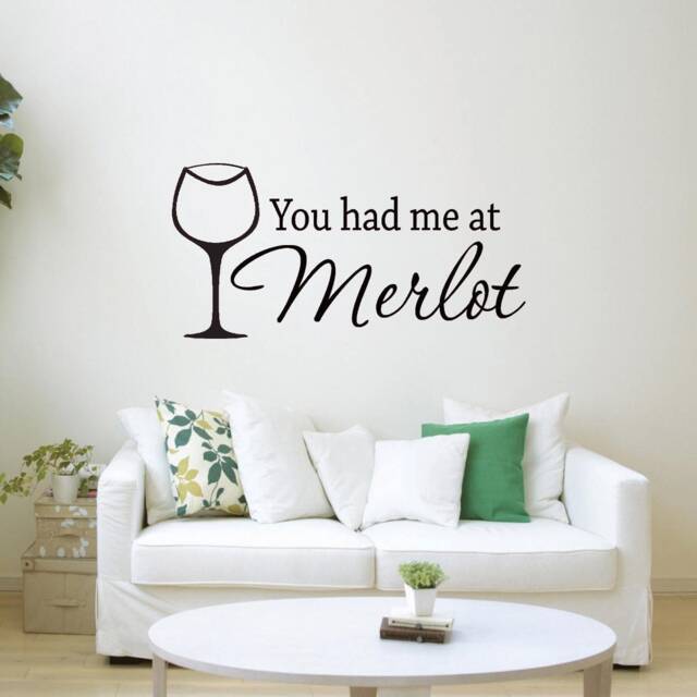 Vwaq You Had Me At Merlot Wine Vinyl Wall Art Decal Home Decor Sayings - image 1