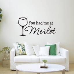 Vwaq You Had Me At Merlot Wine Vinyl Wall Art Decal Home Decor Sayings