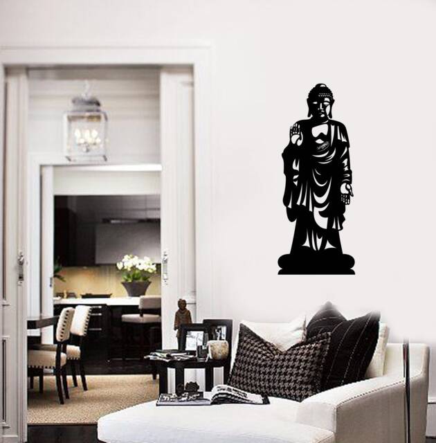 Buddha Statue Vinyl Wall Decal Buddhist Zen Buddhism Home Decor Stickers Mural - #2842Di - image 1