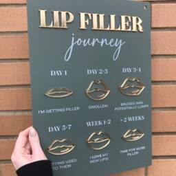 Lip Filler Journey Acrylic Sign - Salon Decor, A3 - thumbnail 2