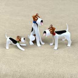 Wire Fox Terrier Handmade Copper Sculpture Miniature Collectible Dog Art Figurine - thumbnail 3