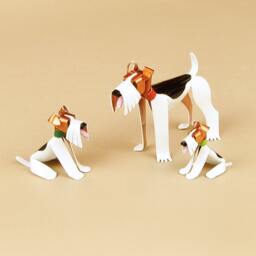 Wire Fox Terrier Handmade Copper Sculpture Miniature Collectible Dog Art Figurine - thumbnail 4