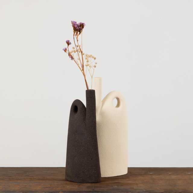 Handmade Ceramic Vase, Minimalist Jug, Contemporary Design, Black Clay, Unique Sculptural Vessel, Home Decor - image 1