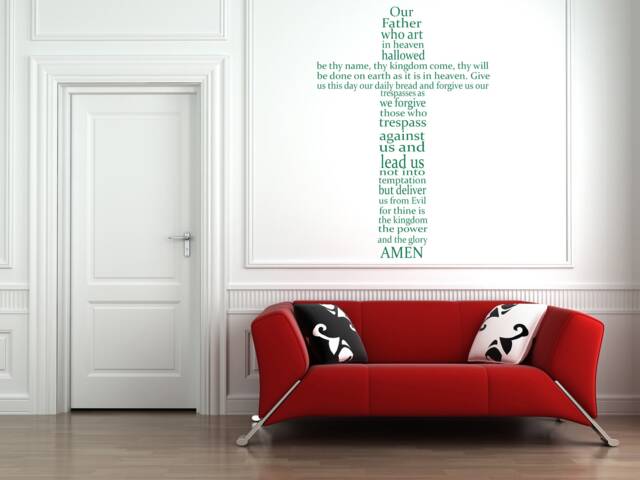 The Lord's Prayer, Traditional Version, Christian Bible Verse Quote, Vinyl Wall Art Sticker Decal Mural. Home, Church, School, Decor - image 1