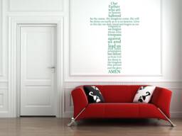 The Lord's Prayer, Traditional Version, Christian Bible Verse Quote, Vinyl Wall Art Sticker Decal Mural. Home, Church, School, Decor - thumbnail 1