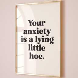 Funny Mental Health Quote Art Print, Cream & Black Wall Decor - thumbnail 2