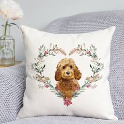 Floral Cockapoo Cushion