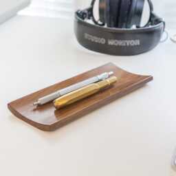Walnut Valet Tray Handmade Desk Organizer, Catchall Tray, Pen & Key Holder, Personalized Gift - thumbnail 2