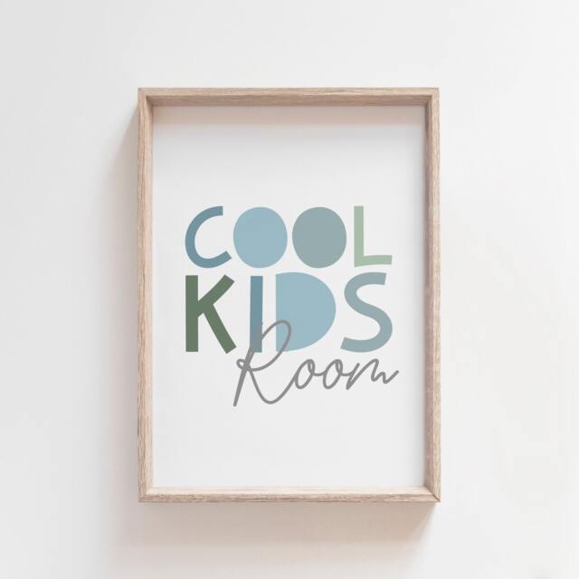 Cool Kids Room Print, Playroom Prints, Boys Bedroom Wall Art, Pastel Nursery Decor, Brother Blue - image 1