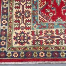 Handmade Chobi Rug 7x10, Red Afghan Oushak Rug, Large Floral Wool Area Transitional Living Room Ivory Accent Rug - thumbnail 4