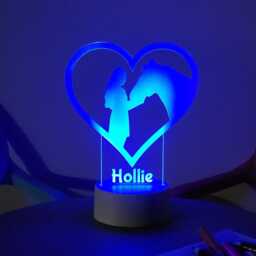 Personalised Horse & Girl Led Night Light Equestrian Engraved Lamp - thumbnail 3