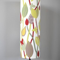 Tall Scandi Fabric Lampshade, Funky Floral Flower Butterfly Pattern, Handmade By Vivid Shades - thumbnail 2