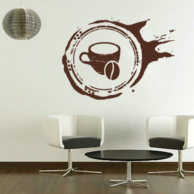 Coffee Cup Wall Decal Removable Bean Sticker 1702 - image 1