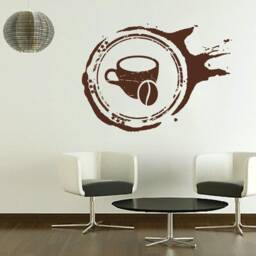 Coffee Cup Wall Decal Removable Bean Sticker 1702 - thumbnail 1