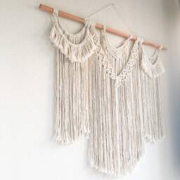 Large Macrame Wall Hanging, Tapestry For Boho Home Decor, Art, Over The Bed Headboard - thumbnail 4