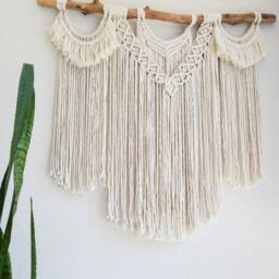 Large Macrame Wall Hanging, Tapestry For Boho Home Decor, Art, Over The Bed Headboard - thumbnail 2