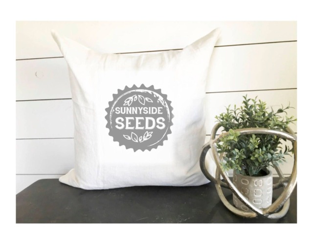 Sunny Side Seeds Spring Pillow Cover 18x18 , Pillow, Decor, Farmhouse Decor Gift, Cover