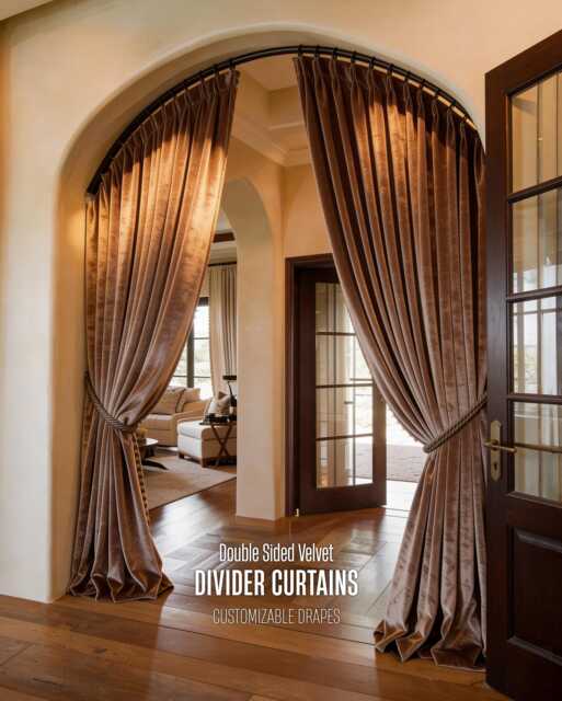 Double Sided Velvet Divider Curtain, Custom Door Room Privacy Curtain - image 1