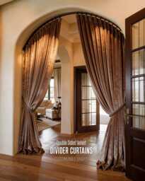 Double Sided Velvet Divider Curtain, Custom Door Room Privacy Curtain - thumbnail 1