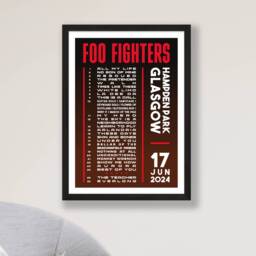 Foo Fighters 2024 UK Setlist Poster Print - Gigs Concert Tour Live Set List Gift - thumbnail 3