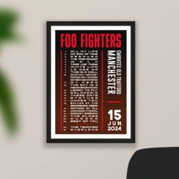 Foo Fighters 2024 UK Setlist Poster Print - Gigs Concert Tour Live Set List Gift - thumbnail 2