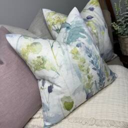 Decorative Cushion Cover, Multicoloured Pillow Cover, Watercolour Floral Throw Voyage Maison Fabric - thumbnail 2
