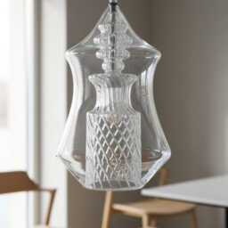 Hand-Blown Clear Glass Pendant - Modern Decorative Ceiling Light - thumbnail 3