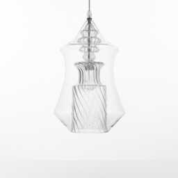 Hand-Blown Clear Glass Pendant - Modern Decorative Ceiling Light - thumbnail 2