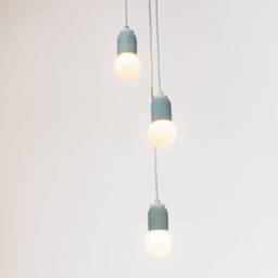 Three Headed Ceiling Pendant Lamp, Concrete Light, Raw Lamp Set, Stone Chandelier, Home Decor - thumbnail 3