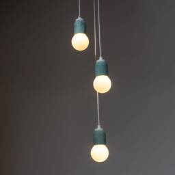 Three Headed Ceiling Pendant Lamp, Concrete Light, Raw Lamp Set, Stone Chandelier, Home Decor - thumbnail 2