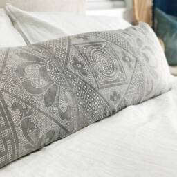 Chinese Batik Pillow Cover, Vintage, Grey - thumbnail 3