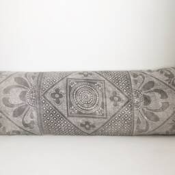 Chinese Batik Pillow Cover, Vintage, Grey - thumbnail 2