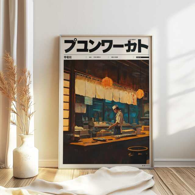 Japanese Sushi Bar Poster, Print, Food Art, Wall Kitchen Decor, Home Decor - image 1