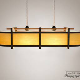 Walnut & Ash Wood Chandelier, Modern Kitchen Island Lighting - thumbnail 3