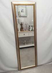Full Length Tall Antique Silver & Gold Wood Frame Wall Mirror Rectangular 165x53cm - thumbnail 1