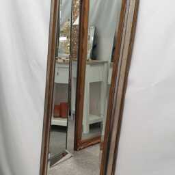 Full Length Tall Antique Silver & Gold Wood Frame Wall Mirror Rectangular 165x53cm - thumbnail 2