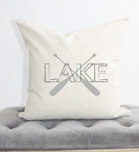 Lake Pillow Cover, Lakehouse Beach Pillow, Gift, Housewarming Cabin House - image 1